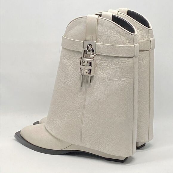 Givenchy Shark Lock Cowboy Ankle Boots In Aged Leather size 39 - Picture 8 of 15